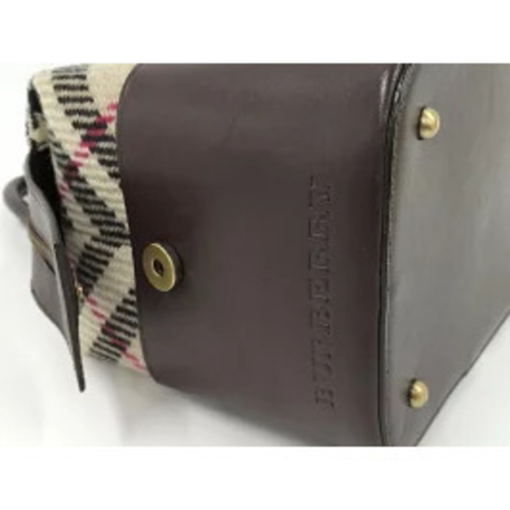 BURBERRY handbag Boston bag Nova Check leather brown - Picture 5 of 9